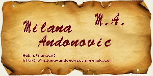 Milana Andonović vizit kartica